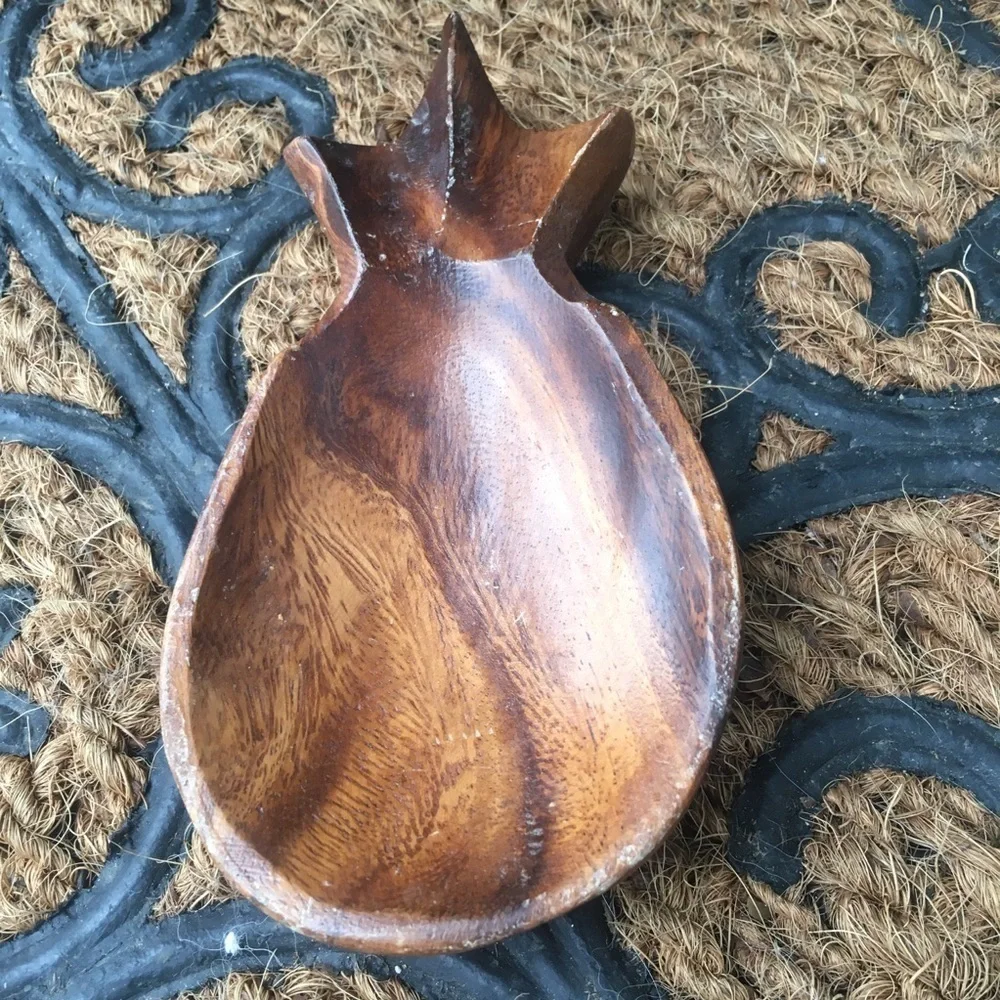 Small Monkey Pod Wood Pineapple Boho Tray Dish
